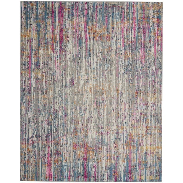 Homeroots 8 x 10 ft. Ivory Abstract Striations Area Rug 385355 - main